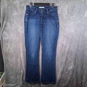 Levis 529 Curvy Bootcut Jeans Mid Rise Dark Blue Wash Womens Size 4 Stretchable